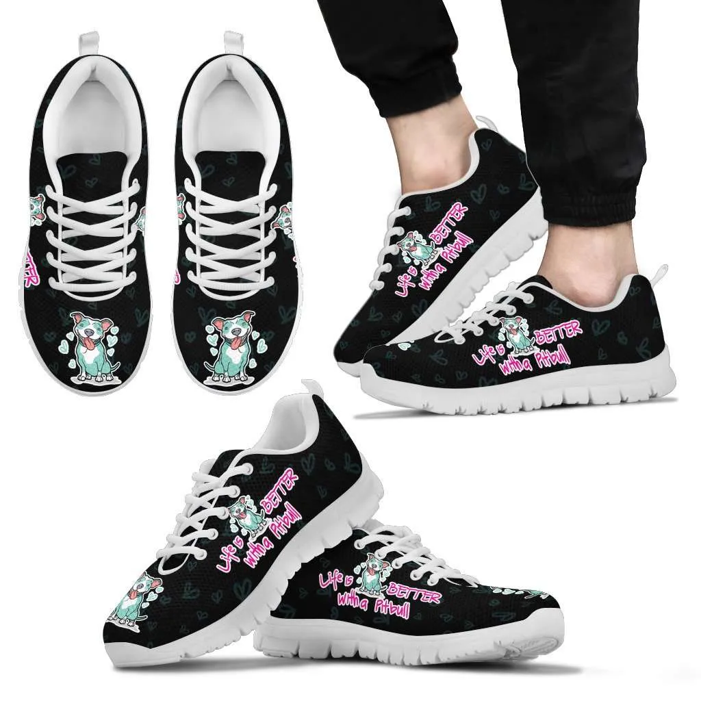 Life Is Better With a Pitbull Running Shoes - Black