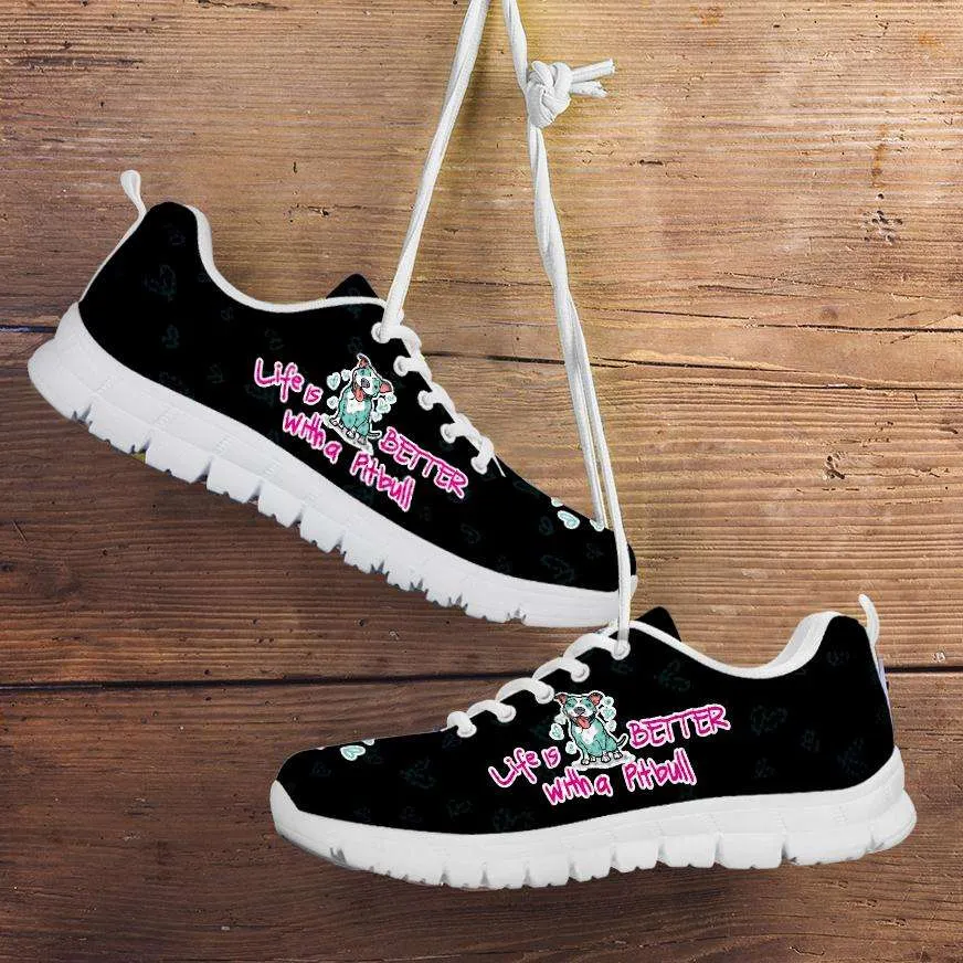 Life Is Better With a Pitbull Running Shoes - Black