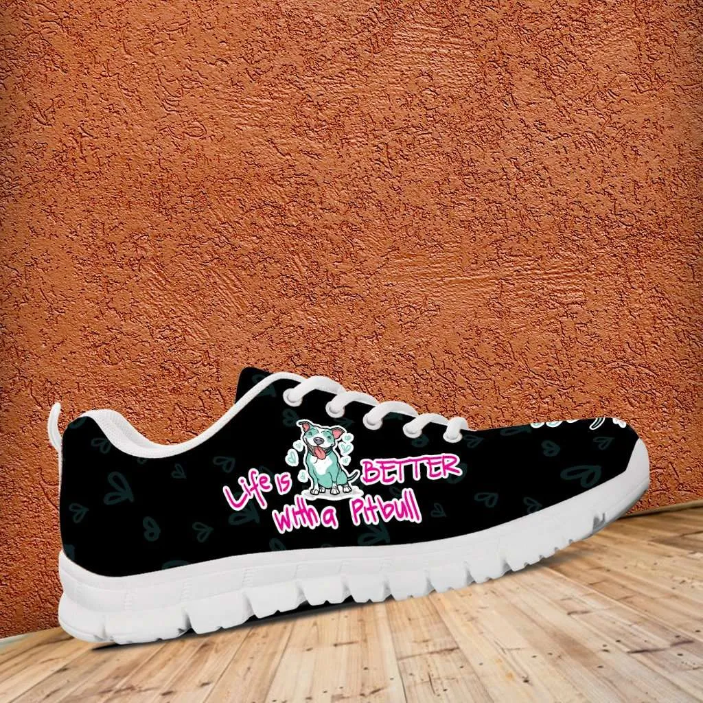 Life Is Better With a Pitbull Running Shoes - Black
