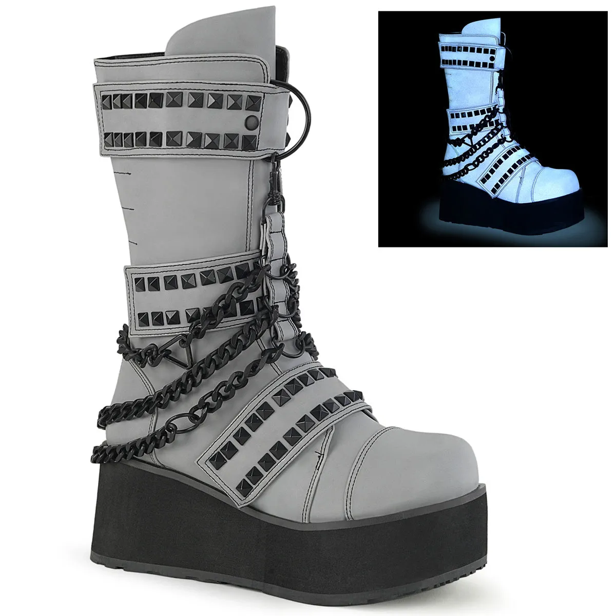 TRASHVILLE-138 Demoniacult Alternative Footwear Unisex Platform Boots