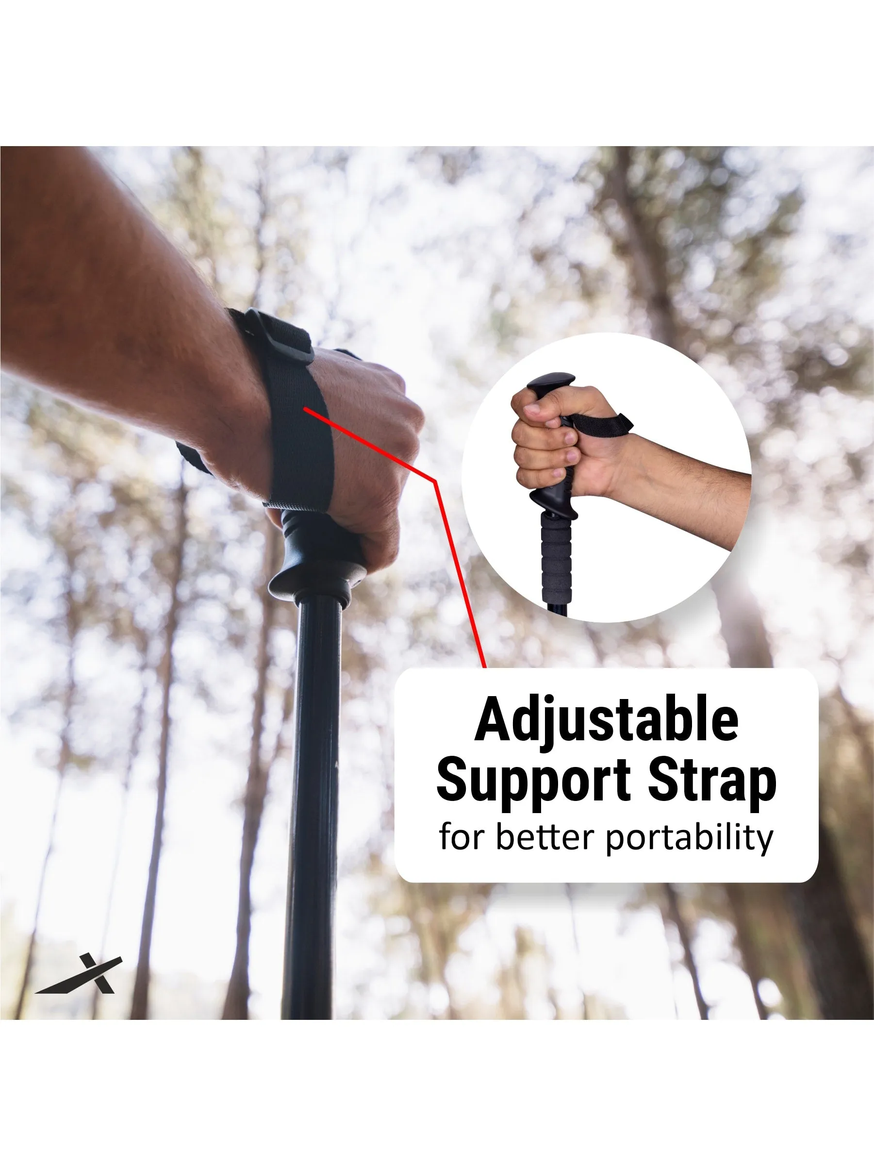 Vector X Trekking Poles Shock Absorbing Adjustable Hiking or Walking Sticks