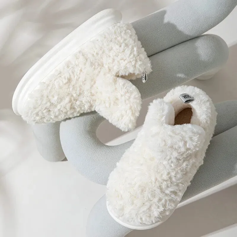 Women Warm Fur Slippers Snow Boots Fluffy Footwear